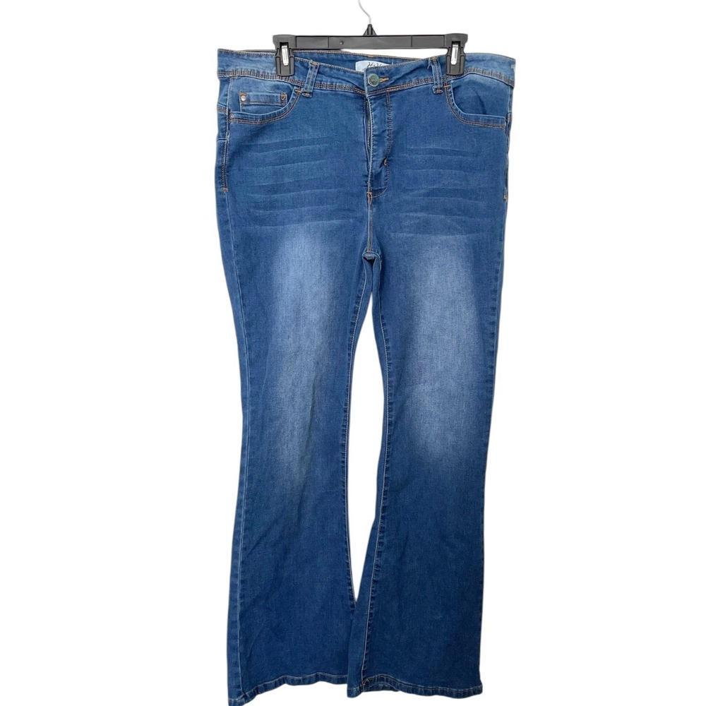 H&H By Harmony And Havoc Womens Size‎ 16 Flare Jeans 34x31 Blue Flare Denim 90's